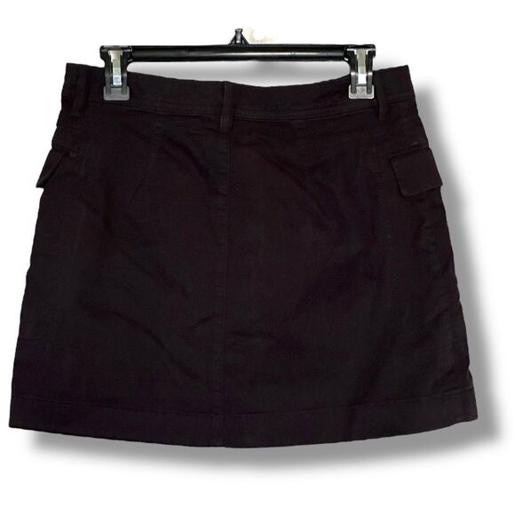 Gap Black Khaki Twill Cargo Mini Skirt Y2K Size 4 NWT - Picture 2 of 8